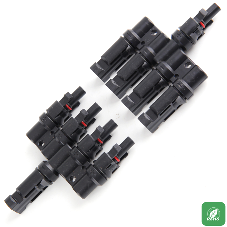 Solar photovoltaic system dedicated series and parallel five - way connector 1T4